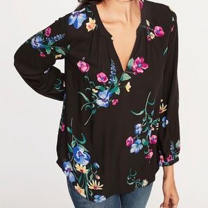 Old Navy Floral-Print Split-Neck Blouse